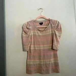 Anthropologie puff sleeve striped‎ blouse small